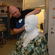 Salome 089 Here you can see me doing a full head cast of Fredrik using alginate on the front reinforced with plaster bandages and the back was made with plaster only